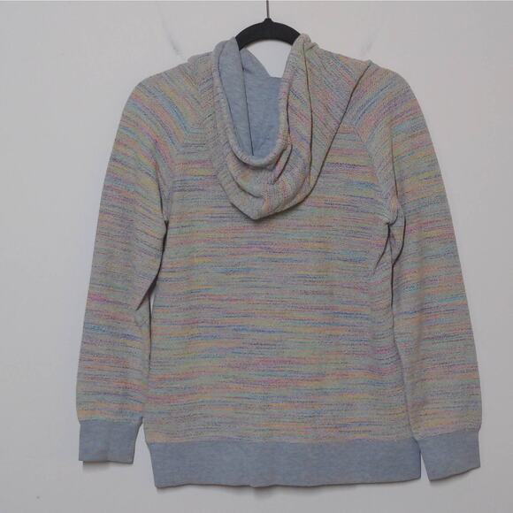 Burton Womens Hoodie Sweatshirt Blue Multicolor Rainbow Long Sleeve Drawstring M - Picture 6 of 11